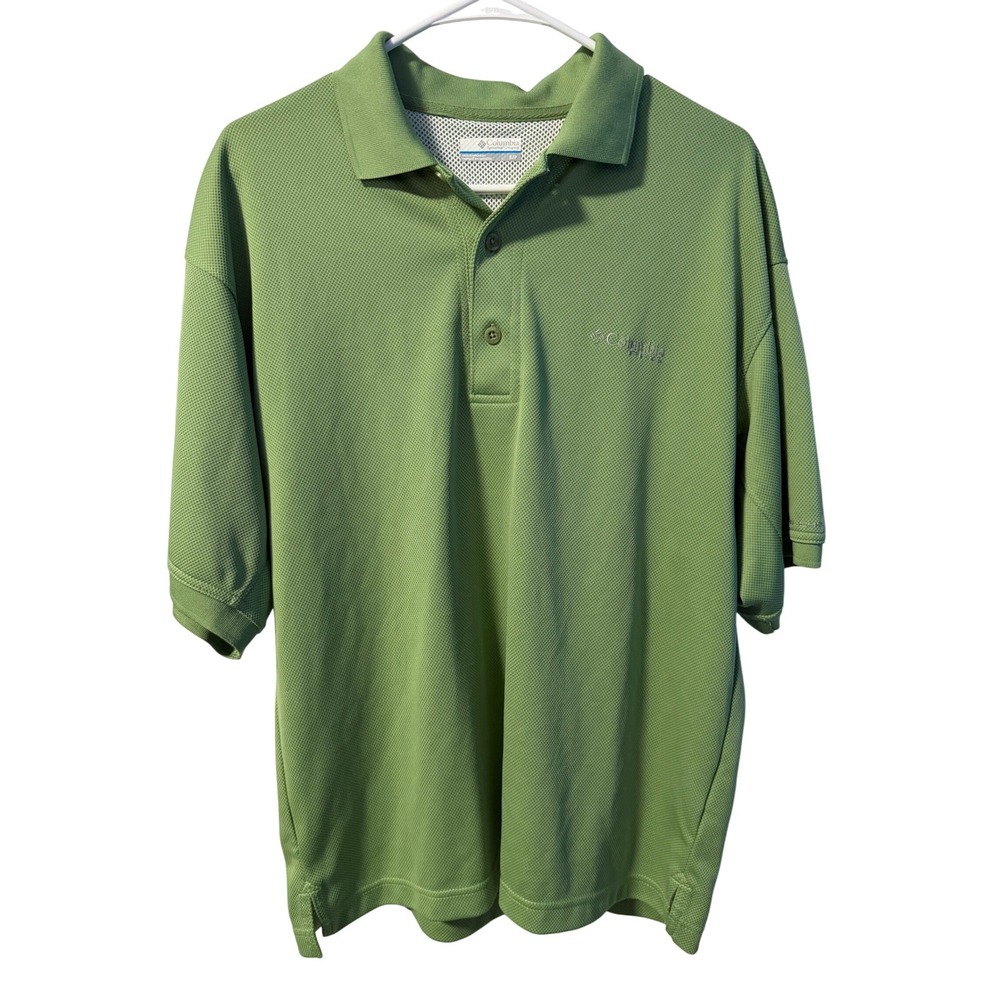 Columbia PFG Polo Shirt Mens Small Green Performance Gear
